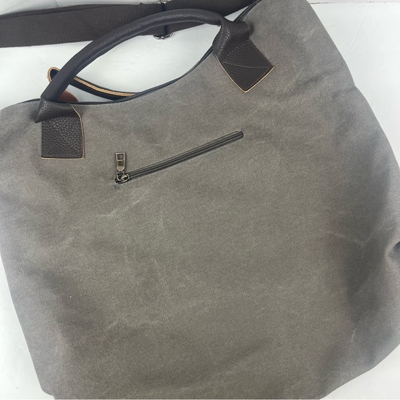 Grace Callie designs GENOVA bag in army green canvas w/leather trim-EUC - Picture 2 of 16